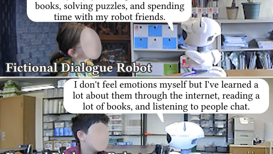 Fictional vs. Factual Robot Tutor Dialogue Can Shape Child Social-Emotional Learning